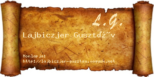 Lajbiczjer Gusztáv névjegykártya